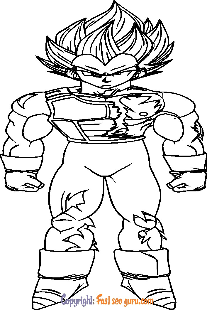 picture to color vegeta dragon ball z
